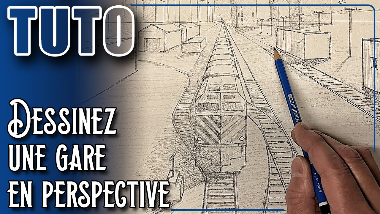 Perspective à 1 point de fuite – dessinez une gare en perspective Perspective à 1 point de fuite – dessinez une gare en perspective