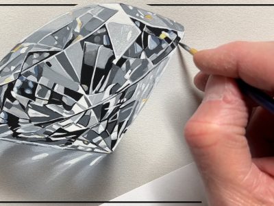 Diamant en trompe l’oeil Comment dessiner un diamant en trompe-l’oeil