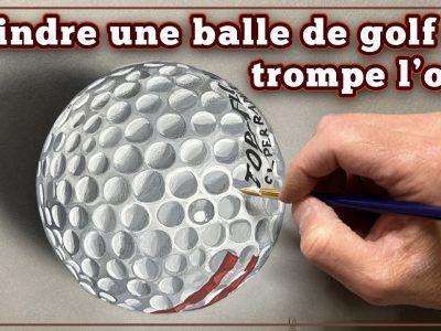 Balle de golf en trompe-l’oeil Comment dessiner une balle de golf en trompe-l’oeil